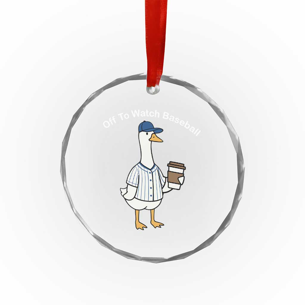 Funny Baseball Mom Goose Crystal Glass Ornament Funny Sports Game Day