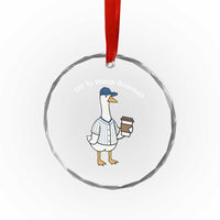 Funny Baseball Mom Goose Crystal Glass Ornament Funny Sports Game Day