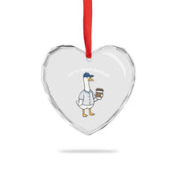 Funny Baseball Mom Goose Heart Crystal Glass Ornament Funny Sports Game Day
