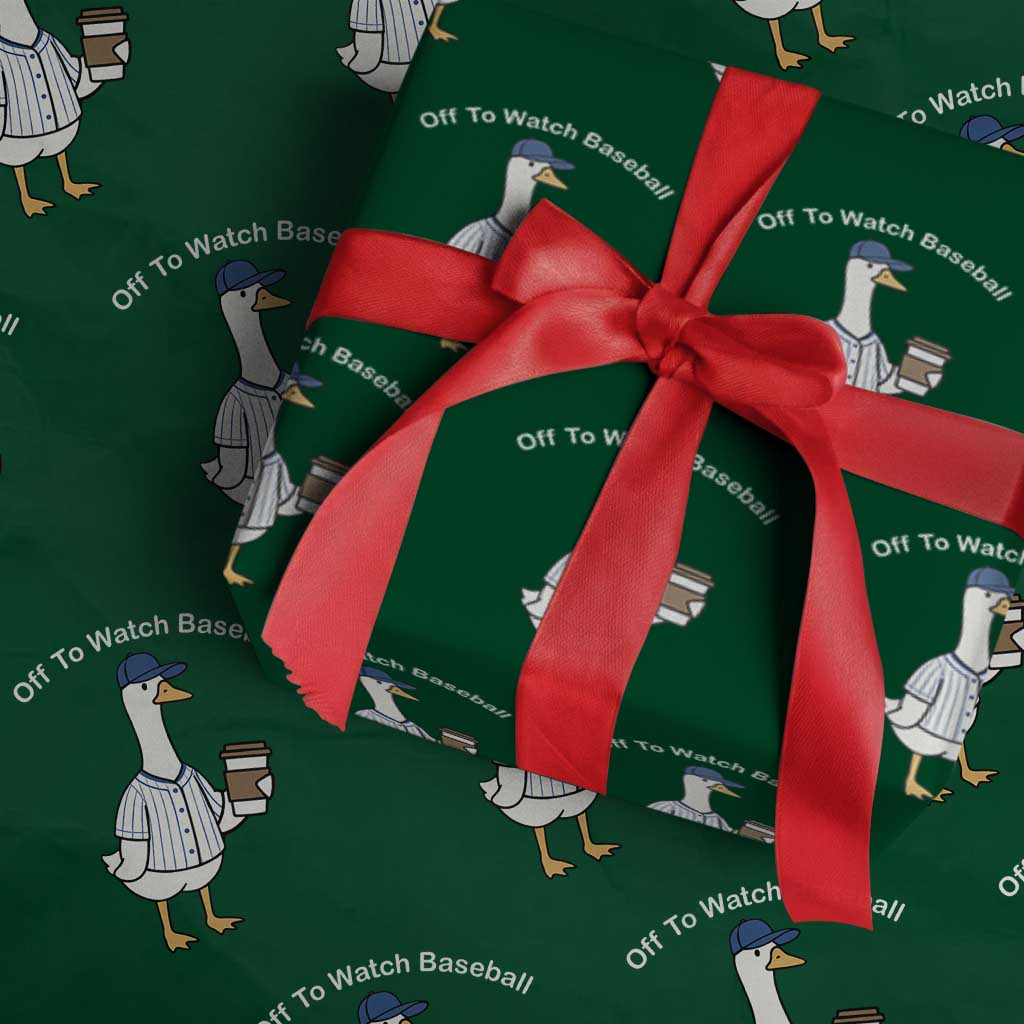Funny Baseball Mom Goose Wrapping Paper Roll Funny Sports Game Day
