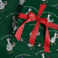 Funny Baseball Mom Goose Wrapping Paper Roll Funny Sports Game Day