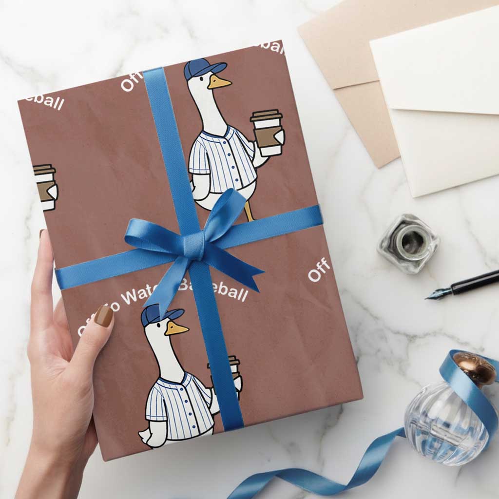 Funny Baseball Mom Goose Wrapping Paper Roll Funny Sports Game Day