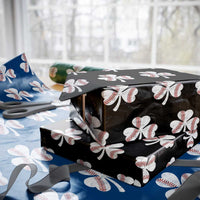 Funny Baseball St Patricks Day Distressed Shamrock Wrapping Paper Roll