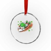 Funny Baseball St Patricks Day Home Plate Drip Crystal Glass Ornament