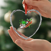 Funny Baseball St Patricks Day Home Plate Drip Heart Crystal Glass Ornament