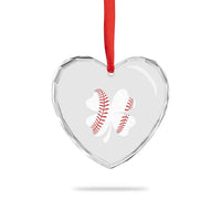 Funny Baseball St Patricks Day Vintage Clover Heart Crystal Glass Ornament