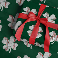 Funny Baseball St Patricks Day Vintage Clover Wrapping Paper Roll