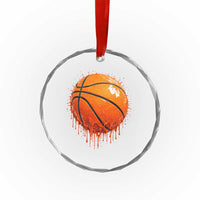Funny Basketball Drip Splash Graphic Crystal Glass Ornament