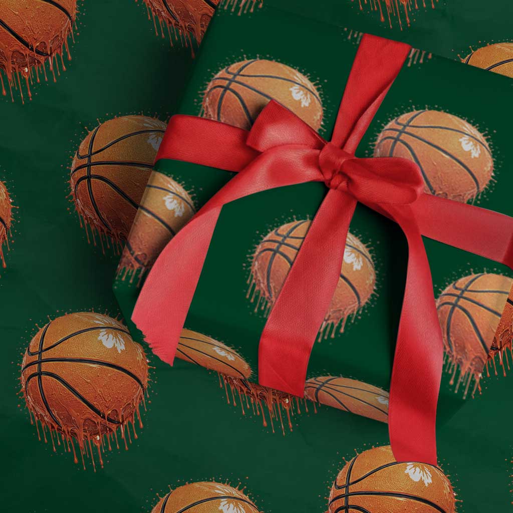 Funny Basketball Drip Splash Graphic Wrapping Paper Roll