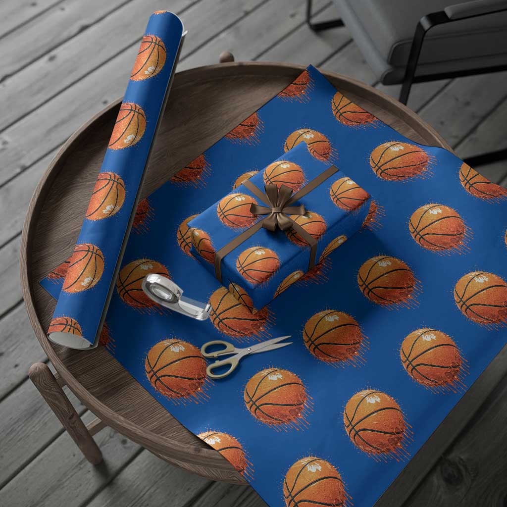 Funny Basketball Drip Splash Graphic Wrapping Paper Roll