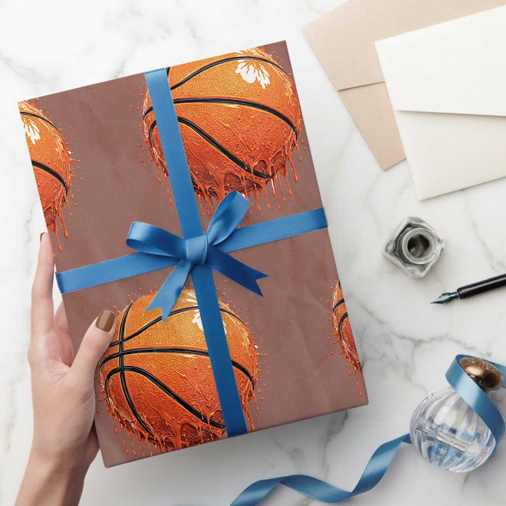 Funny Basketball Drip Splash Graphic Wrapping Paper Roll