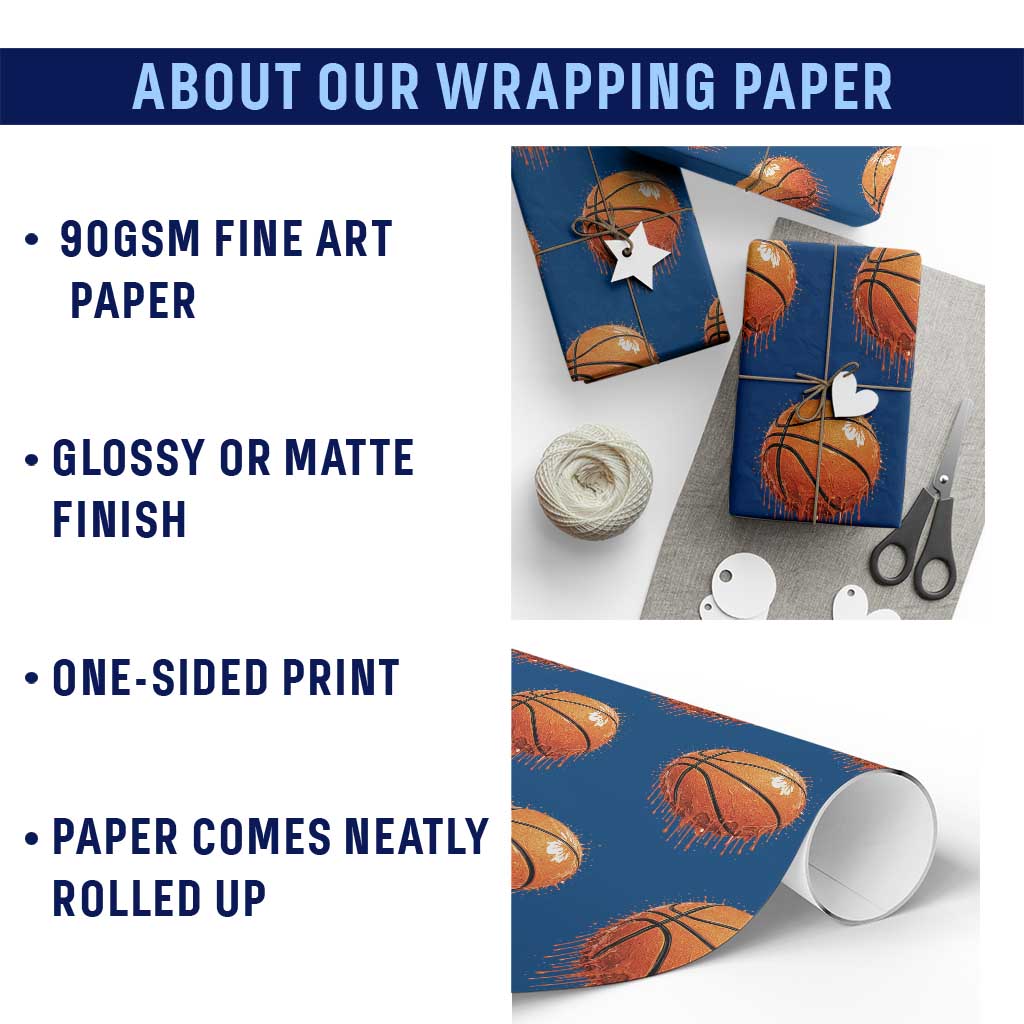 Funny Basketball Drip Splash Graphic Wrapping Paper Roll