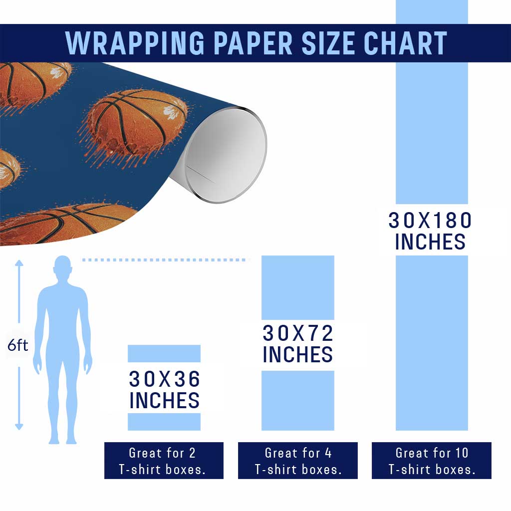 Funny Basketball Drip Splash Graphic Wrapping Paper Roll