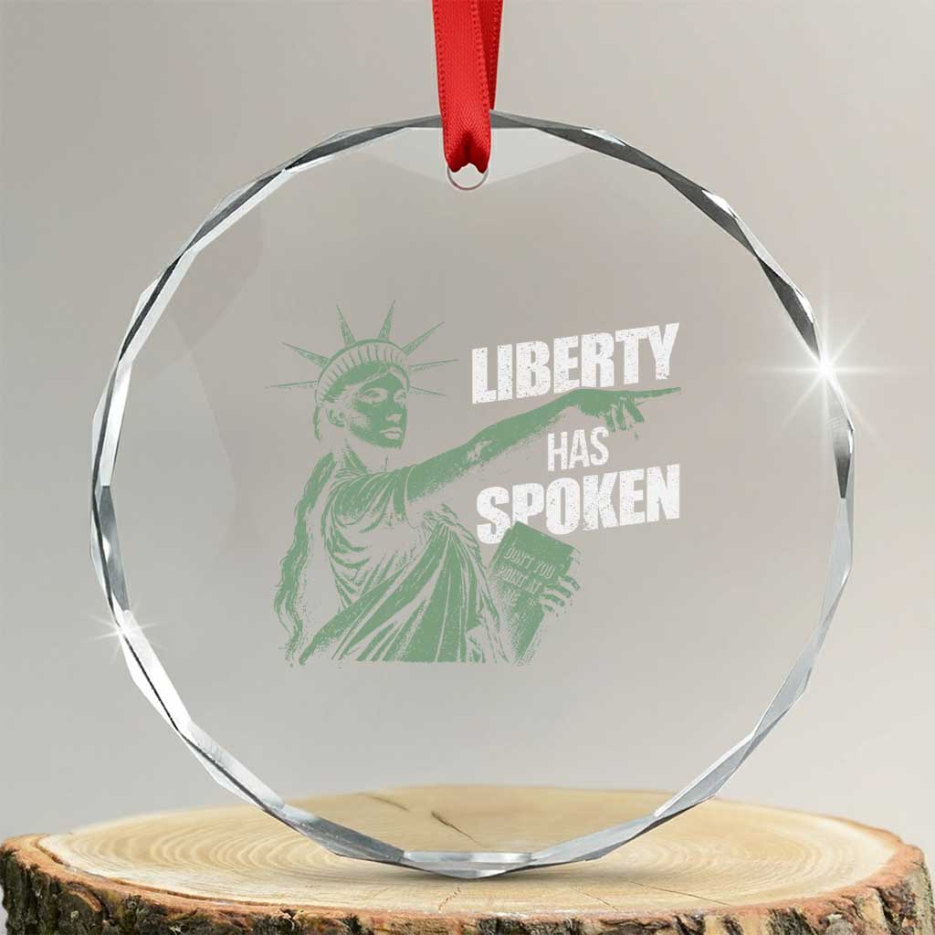 Funny Basketball Point God Liberty Meme Crystal Glass Ornament Has Spoken Patriotic USA