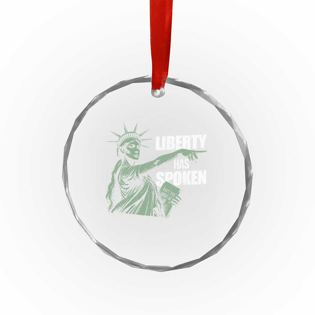 Funny Basketball Point God Liberty Meme Crystal Glass Ornament Has Spoken Patriotic USA