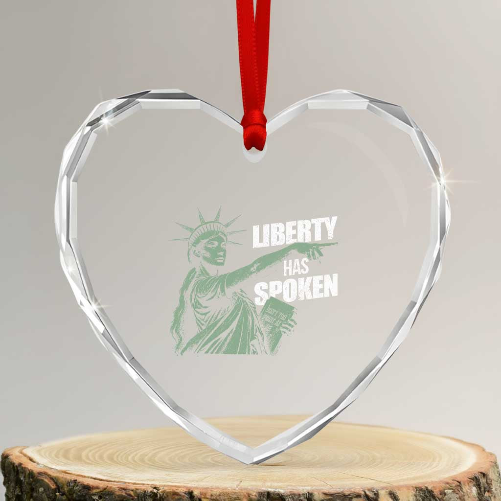 Funny Basketball Point God Liberty Meme Heart Crystal Glass Ornament Has Spoken Patriotic USA
