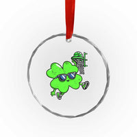 Funny Basketball Shamrock Crystal Glass Ornament Dunking Sports Player St. Patrick's Day TS02