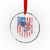 Funny Bass Fish Fishing Vintage American Flag Patriotic Crystal Glass Ornament - Wonder Print Shop