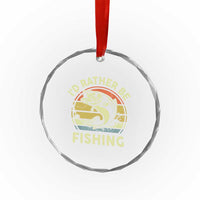 Funny Bass Fishing Crystal Glass Ornament I'd Rather Be Fishing Retro Vintage TS02