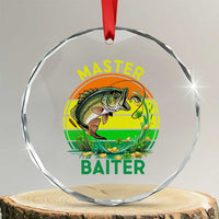 Funny Bass Fishing St Patricks Day Crystal Glass Ornament Master Baiter