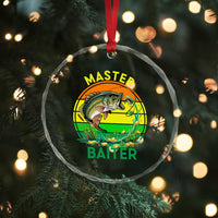 Funny Bass Fishing St Patricks Day Crystal Glass Ornament Master Baiter