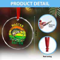 Funny Bass Fishing St Patricks Day Crystal Glass Ornament Master Baiter