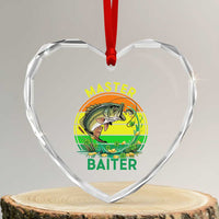 Funny Bass Fishing St Patricks Day Heart Crystal Glass Ornament Master Baiter