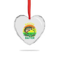 Funny Bass Fishing St Patricks Day Heart Crystal Glass Ornament Master Baiter