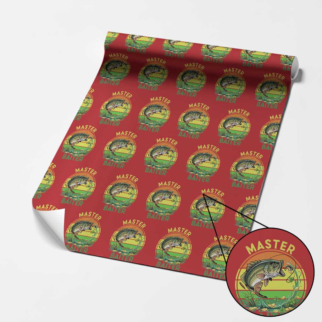 Funny Bass Fishing St Patricks Day Wrapping Paper Roll Master Baiter