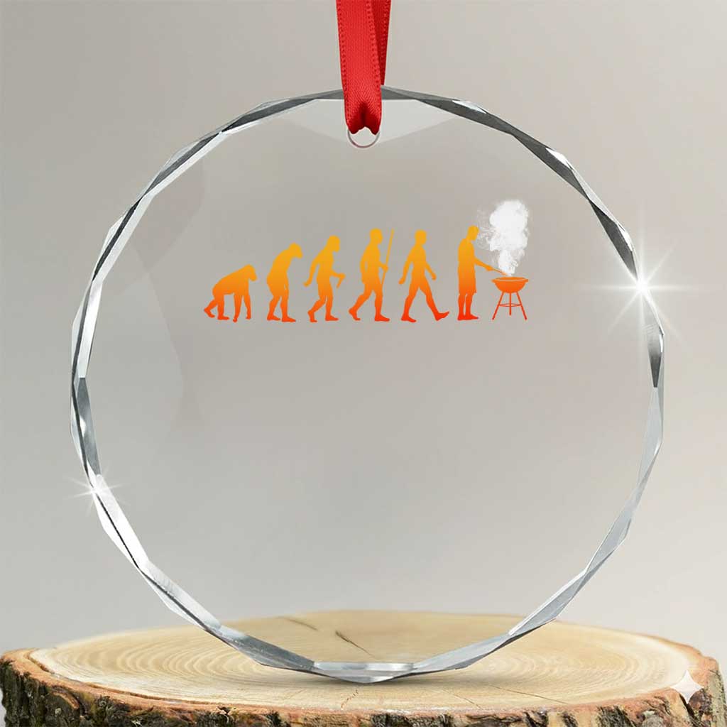 Funny BBQ Crystal Glass Ornament Evolution Of Grill Master Grilling Gifts Meat Smoking