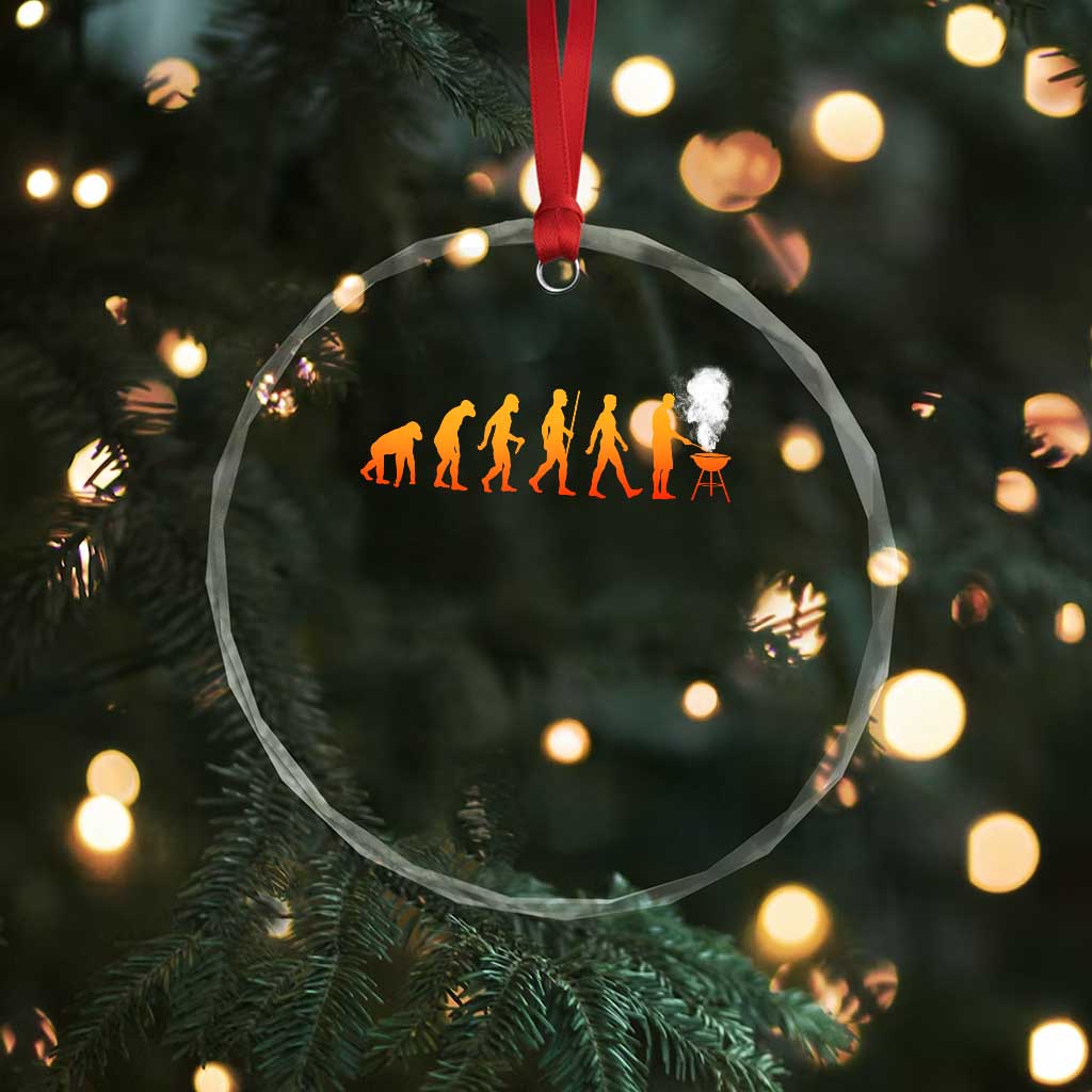Funny BBQ Crystal Glass Ornament Evolution Of Grill Master Grilling Gifts Meat Smoking