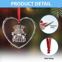 Funny BBQ Grilling I Like My Butt Rubbed And My Pork Pulled Heart Crystal Glass Ornament Barbecue Father's Day - Wonder Print Shop