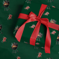 Funny BBQ Steak Meme Cute Meat Jumping Into Grill Wrapping Paper Roll