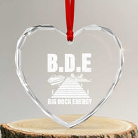 Funny BDE Big Dock Energy Heart Crystal Glass Ornament Lake And Boating Lover - Wonder Print Shop