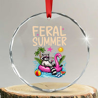 Funny Beach Raccoon Crystal Glass Ornament Feral Summer Vacation Gift