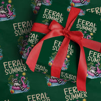 Funny Beach Raccoon Wrapping Paper Roll Feral Summer Vacation Gift