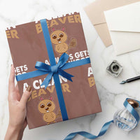 Funny Beaver Adult Humor Wrapping Paper Roll A Clean Beaver Always Get More Wood - Wonder Print Shop