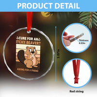 Funny Beaver Crystal Glass Ornament Cure For An Itchy Beaver Ask For A Friend Adult Humor TS02