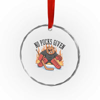 Funny Beaver Ice Hockey Goalie Gift Crystal Glass Ornament No Pucks Given - Wonder Print Shop