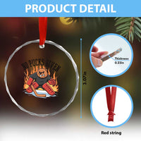 Funny Beaver Ice Hockey Goalie Gift Crystal Glass Ornament No Pucks Given - Wonder Print Shop