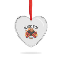 Funny Beaver Ice Hockey Goalie Gift Heart Crystal Glass Ornament No Pucks Given - Wonder Print Shop