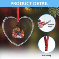 Funny Beaver Ice Hockey Goalie Gift Heart Crystal Glass Ornament No Pucks Given - Wonder Print Shop