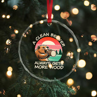 Funny Beaver Joke Crystal Glass Ornament A Clean Beaver Always Gets More Wood Adult Humor TS02