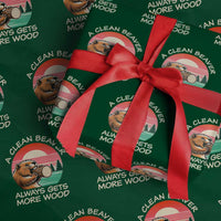 Funny Beaver Joke Wrapping Paper Roll A Clean Beaver Always Gets More Wood Adult Humor - Wonder Print Shop