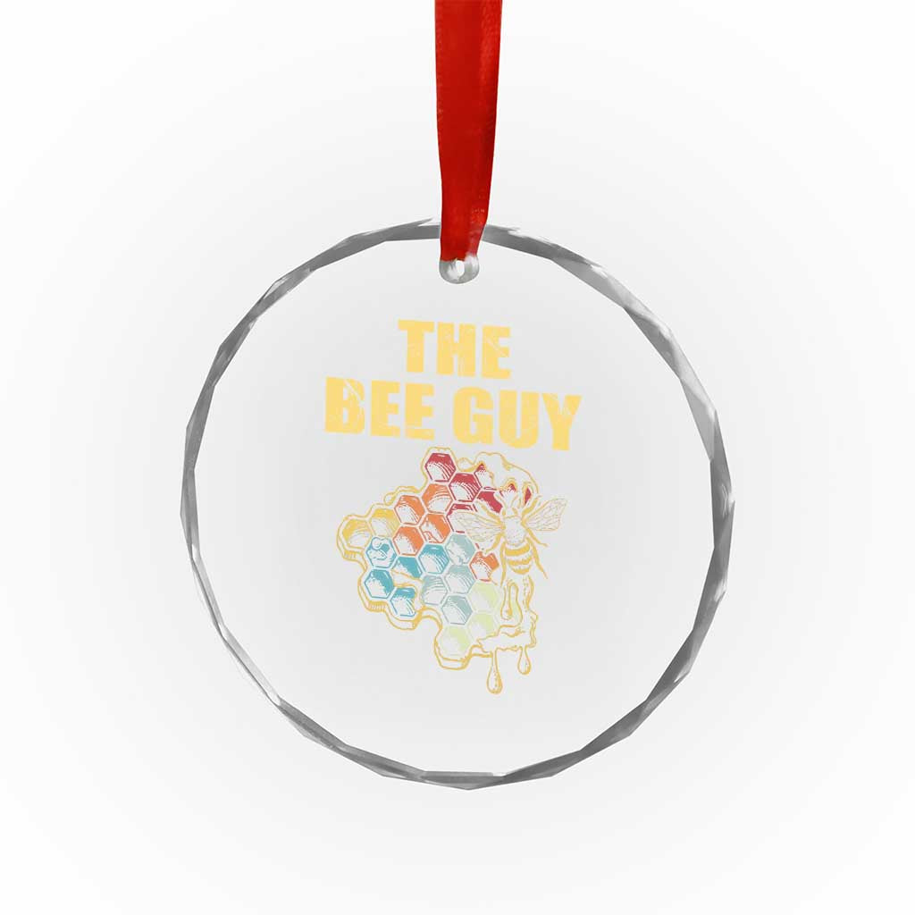 Funny Beekeeper Crystal Glass Ornament The Bee Guy Insect Animal Lover