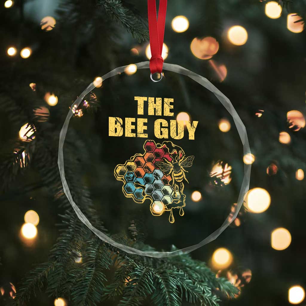 Funny Beekeeper Crystal Glass Ornament The Bee Guy Insect Animal Lover