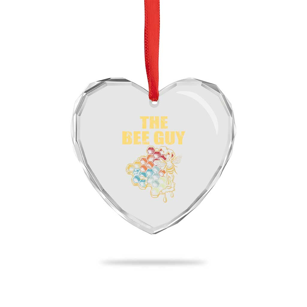 Funny Beekeeper Heart Crystal Glass Ornament The Bee Guy Insect Animal Lover