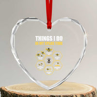 Funny Beekeeper Heart Crystal Glass Ornament Things I Do in My Spare Time Beekeeping