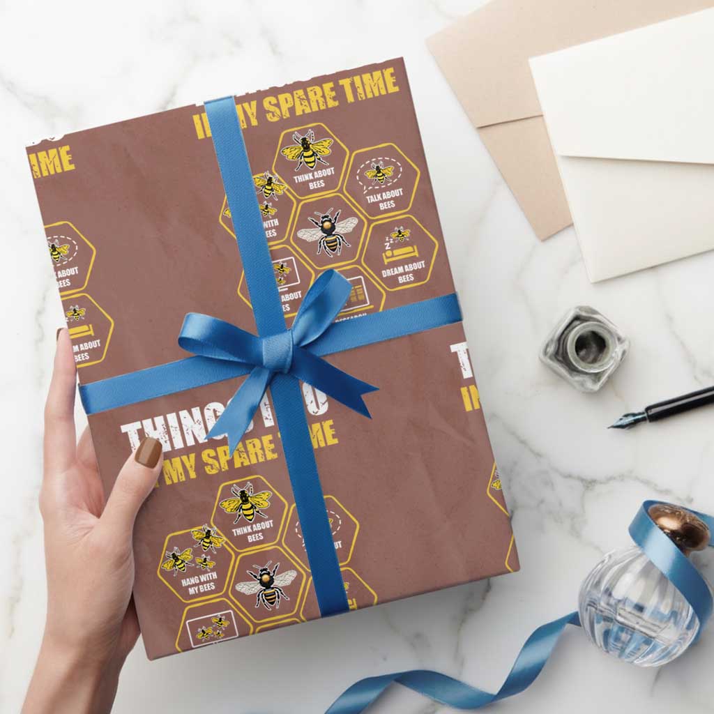 Funny Beekeeper Wrapping Paper Roll Things I Do in My Spare Time Beekeeping