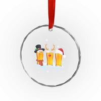 Funny Beer Crystal Glass Ornament Reindeer Santa Drinking Lovers TS10